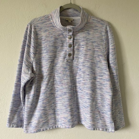 Talbots Sweaters - Talbots Womens Sweater Turtleneck Space Dye Size XLP Long Sleeves Casual Button